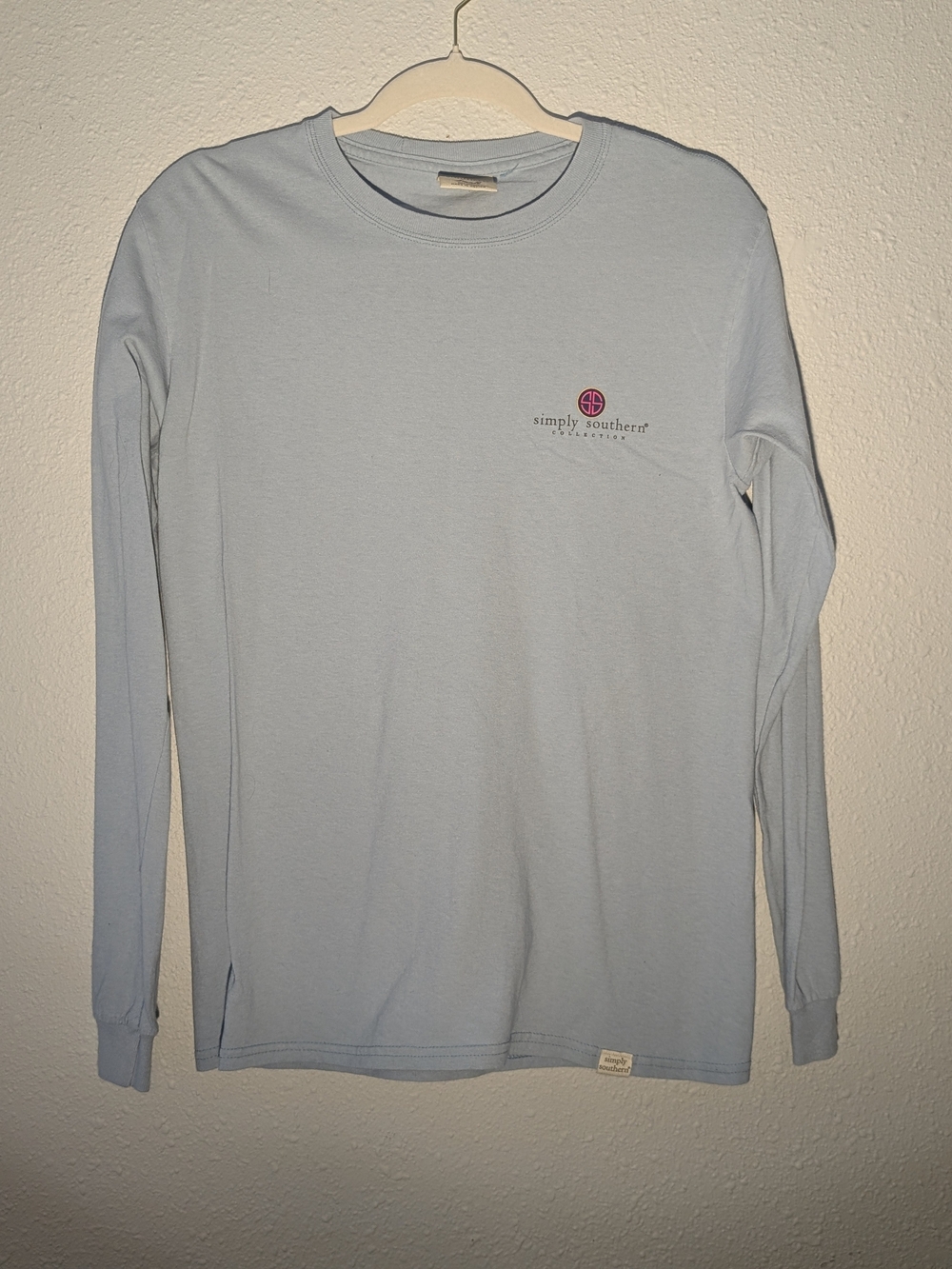 Simply Southern Light Blue Long-Sleeve Tee with Small Chest Logo Small